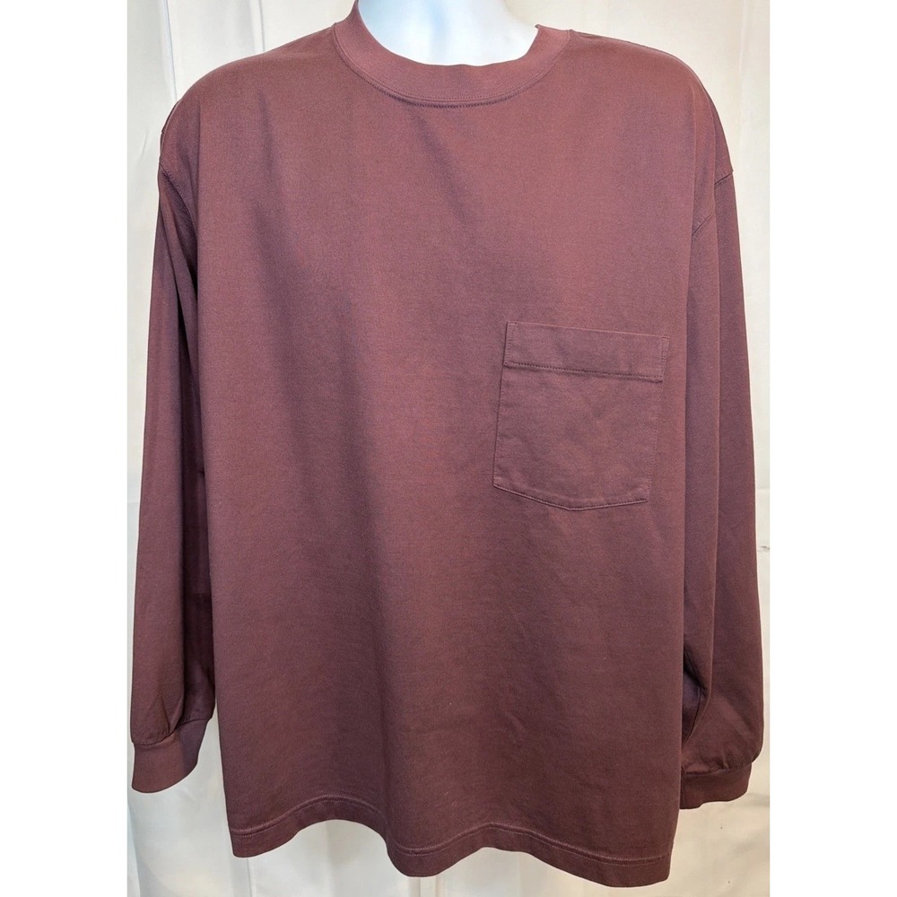 Uniqlo U Men's XL  Long Sleeve Crew Neck Pocket T-Shirt Cotton/Poly